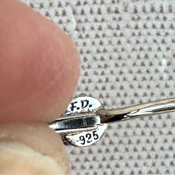 Sterling Silver Drop Earrings With Amethyst Stones For Pierced Ears 1" - Picture 7 of 11